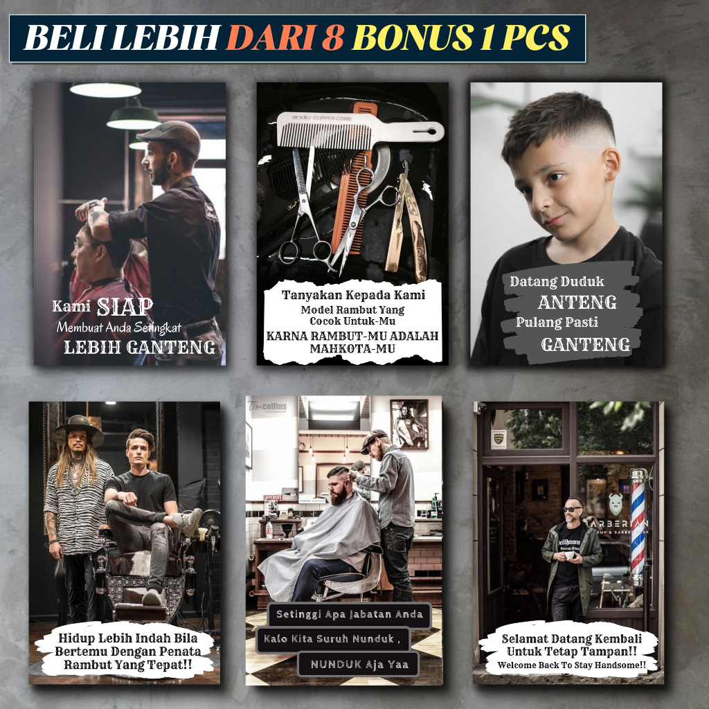 poster hd - Poster kayu barbershop - Hiasan dinding barbershop - Kata kata bijak barbershop-poster p