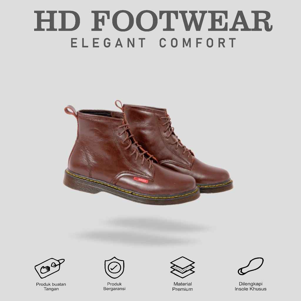 HADEFOOTWEAR - Sepatu Pria Dan Wanita Model Dr.Martens 8 Hole | Sepatu Boots Dokmar Tinggi Formal,Ke