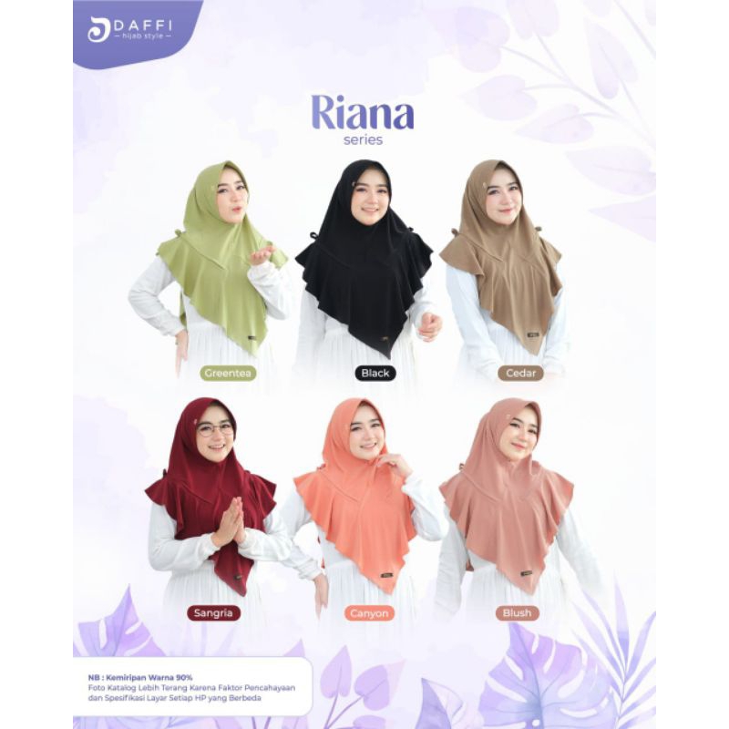 BERGO ORI DAFFI TERBARU RIANA SERIES HIJAB INSTAN JERSEY JILBAB MURAH PREMIUM GROSIR ECER