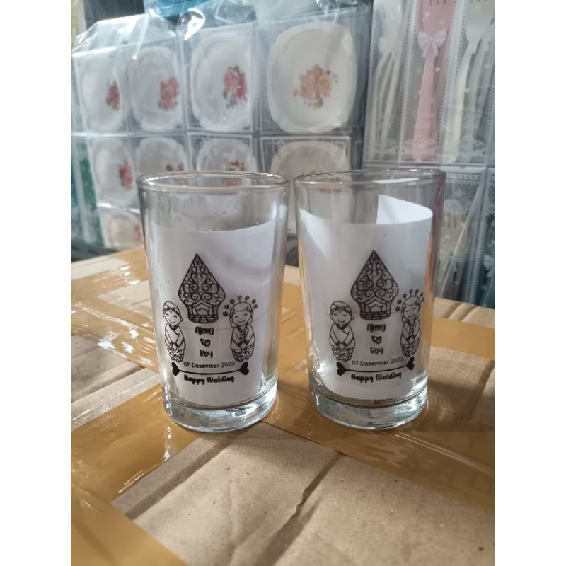 Gelas kaca H10 +sablon