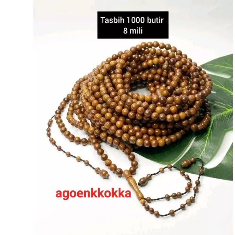 Tasbih 1000 butir coklat 8 mili kokka kaukah