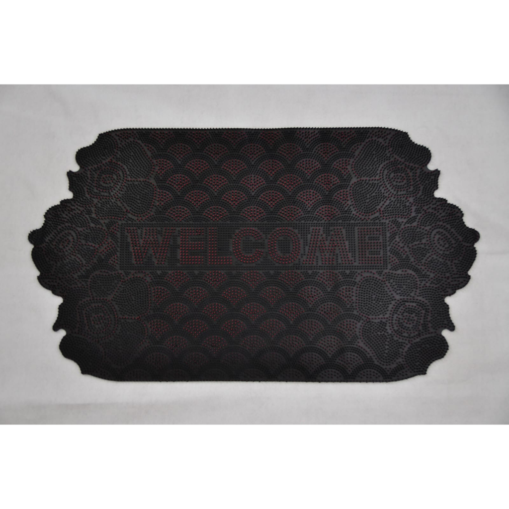 Keset kaki karet welcome hitam