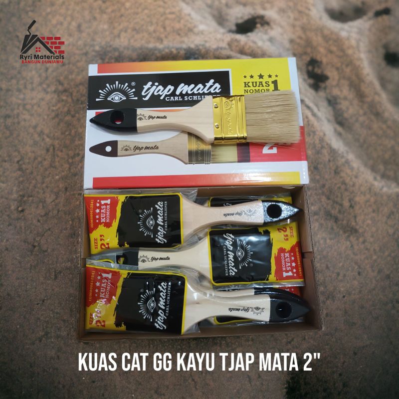 Kuas cat 2" inch Tjap Mata / Kuas cat 2" inch / Kuas cat gagang kayu
