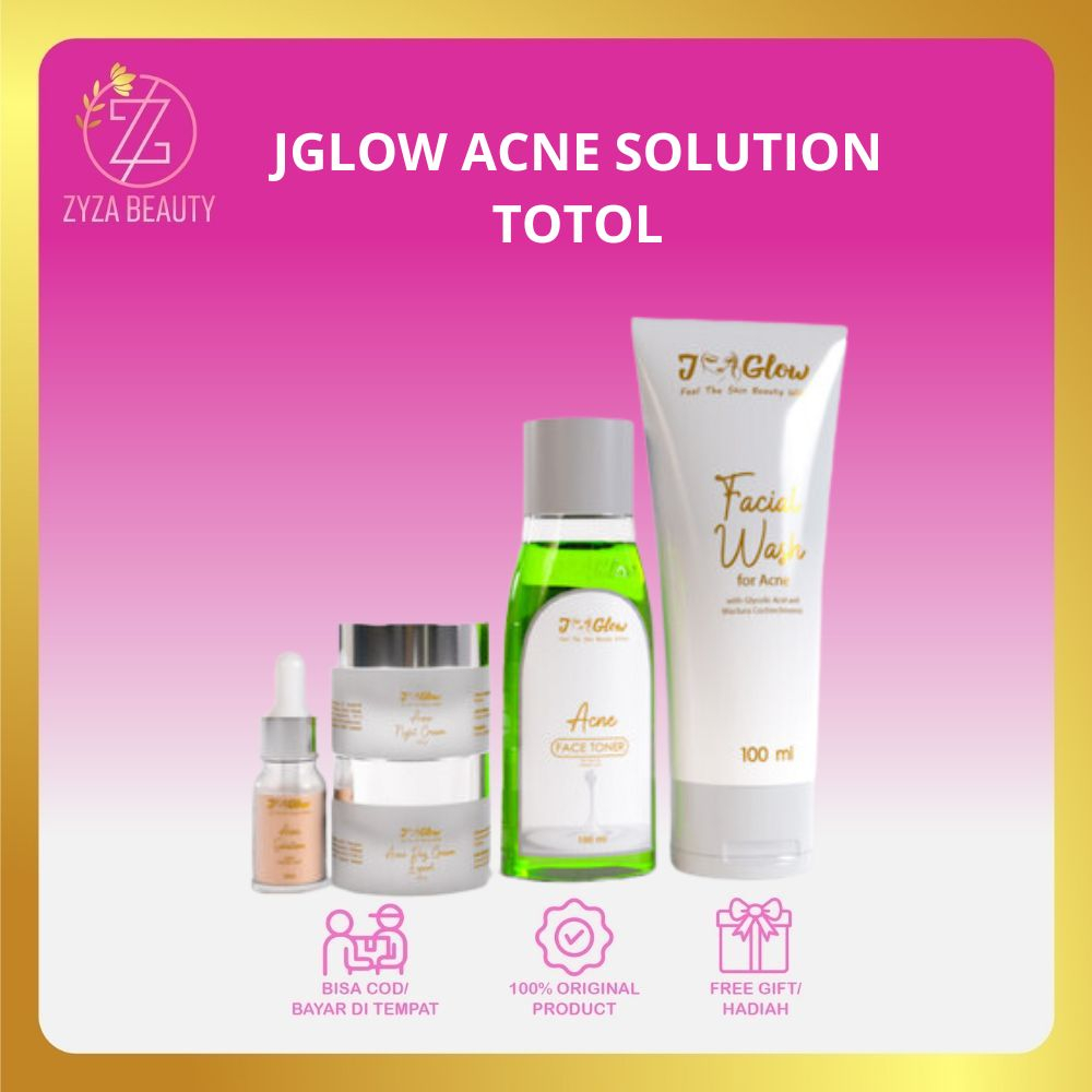 Jglow Skincare Paket Acne Extra Sulfur Untuk Jerawat Aktif Kulit Berminyak Sunscreen Serum Glowing B