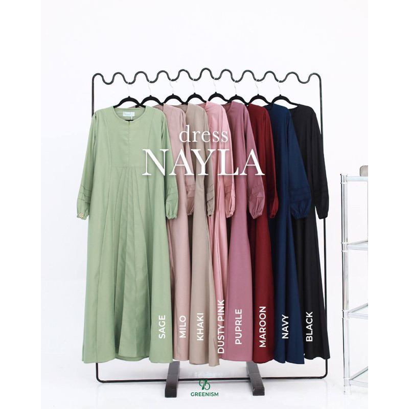 Nayla Dress Gamis Daily bahan Toyobo Premium by Greenism
