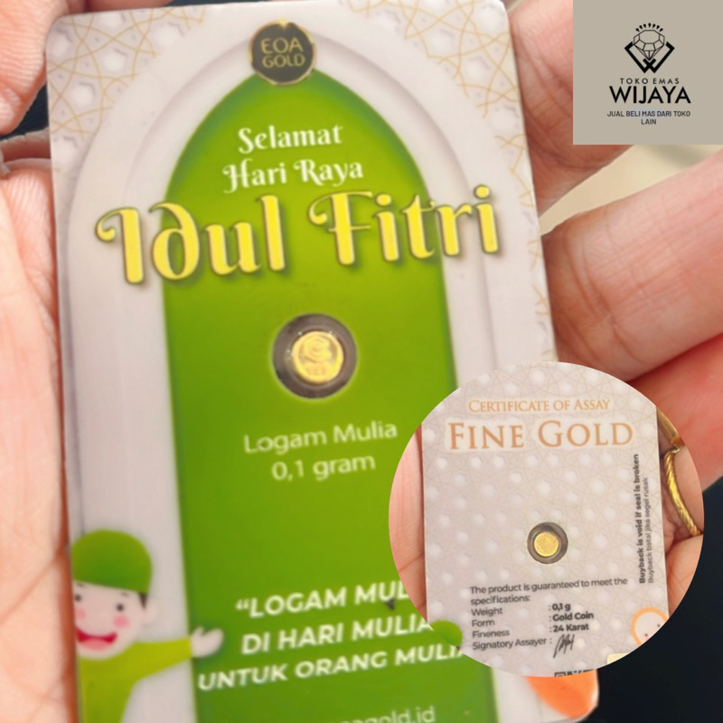 EOA GOLD emas logam mulia berat 0.1 gram