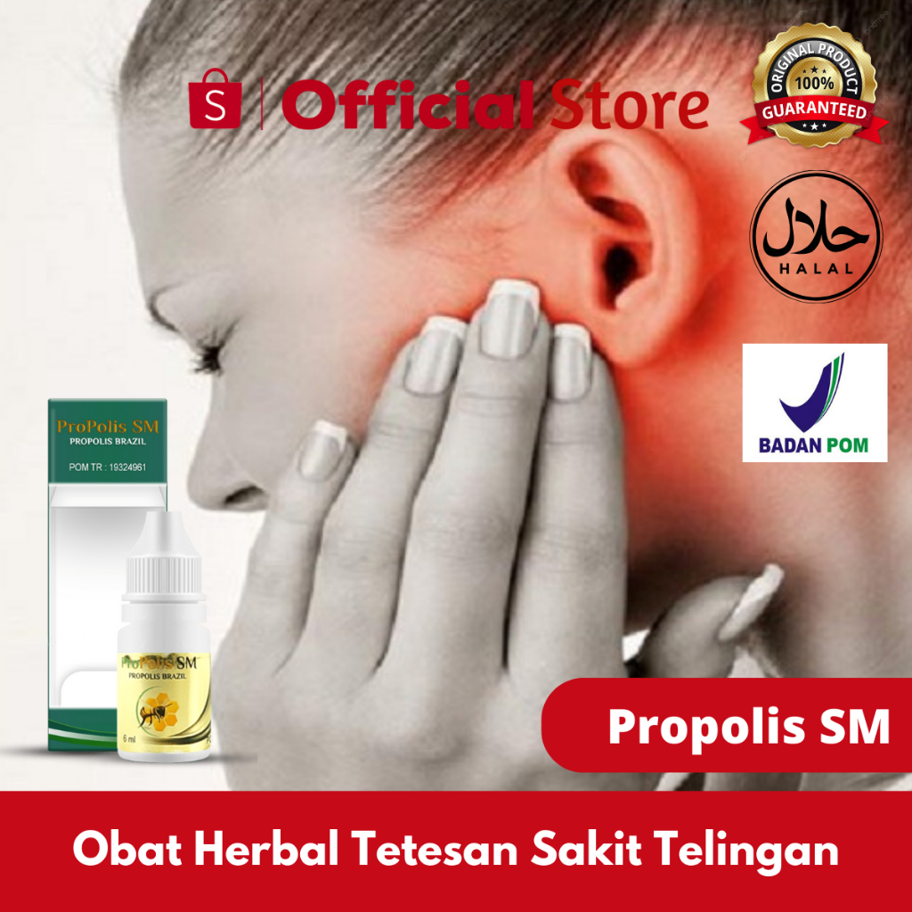 Obat Herbal Tetes Sakit Telinga Untuk Anak & Dewasa Telinga Congek Propolis SM Herbal Alami Medan