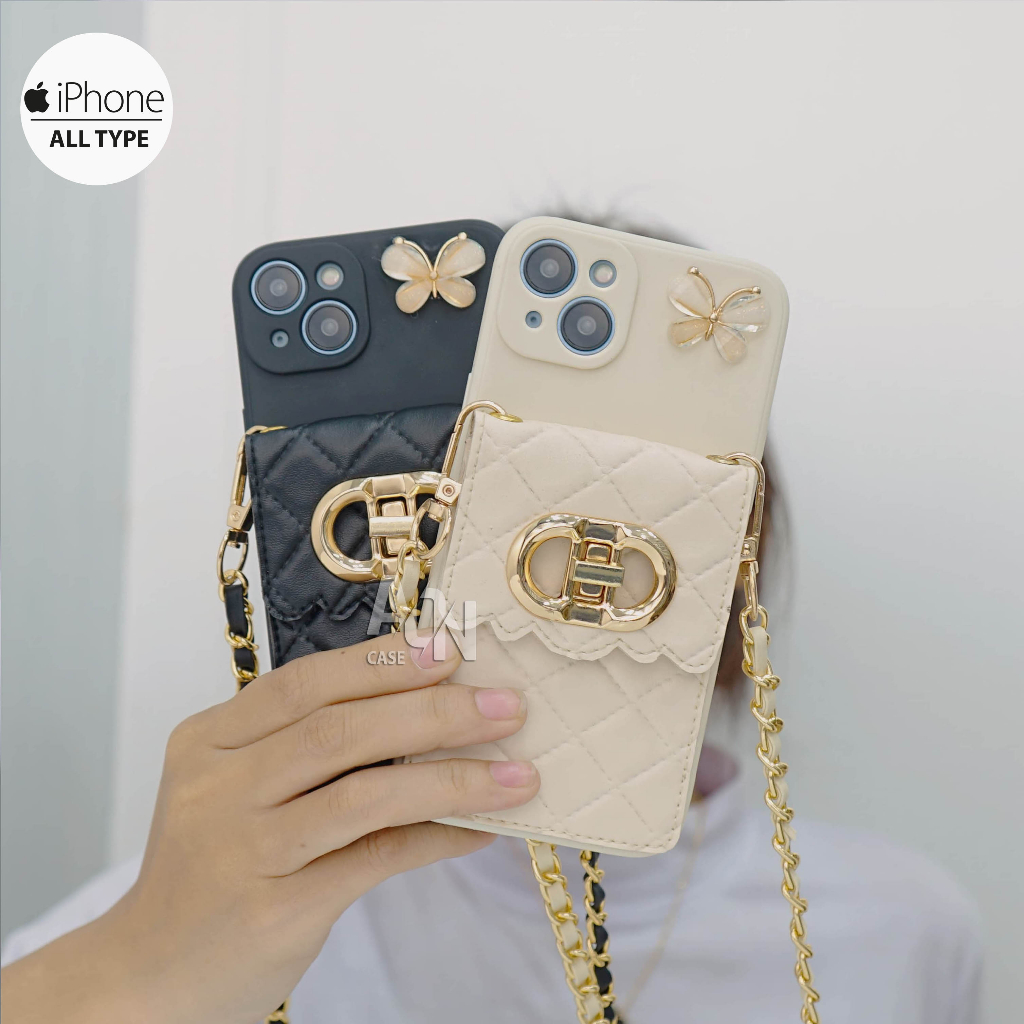 Case dompet Fashion Case dompet tali Iphone 6 6+ 6S+ 7 7+ 8+ 8  X /XS XR  XS MAX 11 12 MINI 11 PRO 1