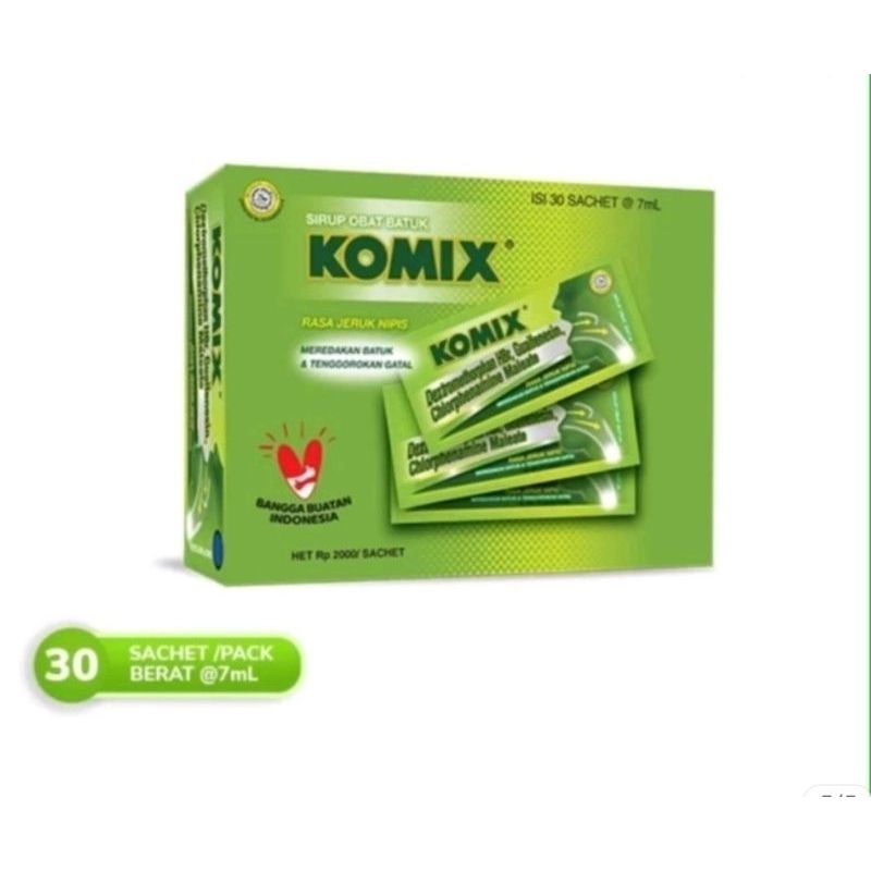 KOMIX CAIR SACHET 7ml/OBAT BATUK KOMIX/KOMIX OBH/KOMIX JERUK NIPIS/KOMIX JAHE/KOMIX PEPPERMINT