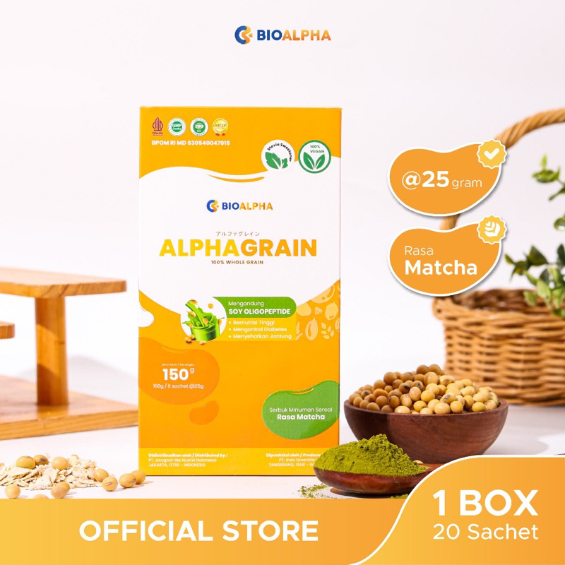 

Alphagrain isi 6 Sachet: Minuman Pengganti makanan untuk diabetsi Rasa Matcha