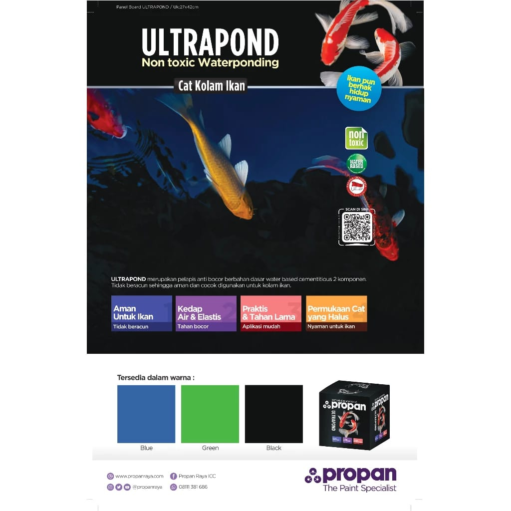 Propan ultrapond cat anti bocor untuk kolam ikan 2.5kg