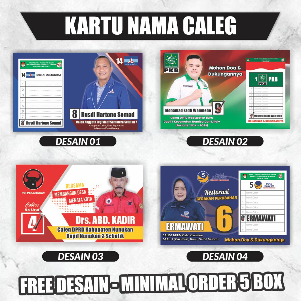 

KARTU NAMA PARTAI | KARTU NAMA CALEG | KARTU NAMA MURAH