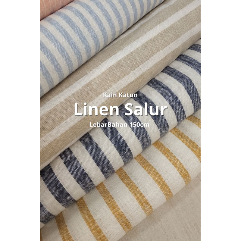 Kain Katun Linen Salur Linen Salur Meteran