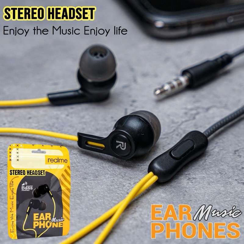 Hf Headset Earphone Hansfree Realme R99+ R99 Pluss Super Basss