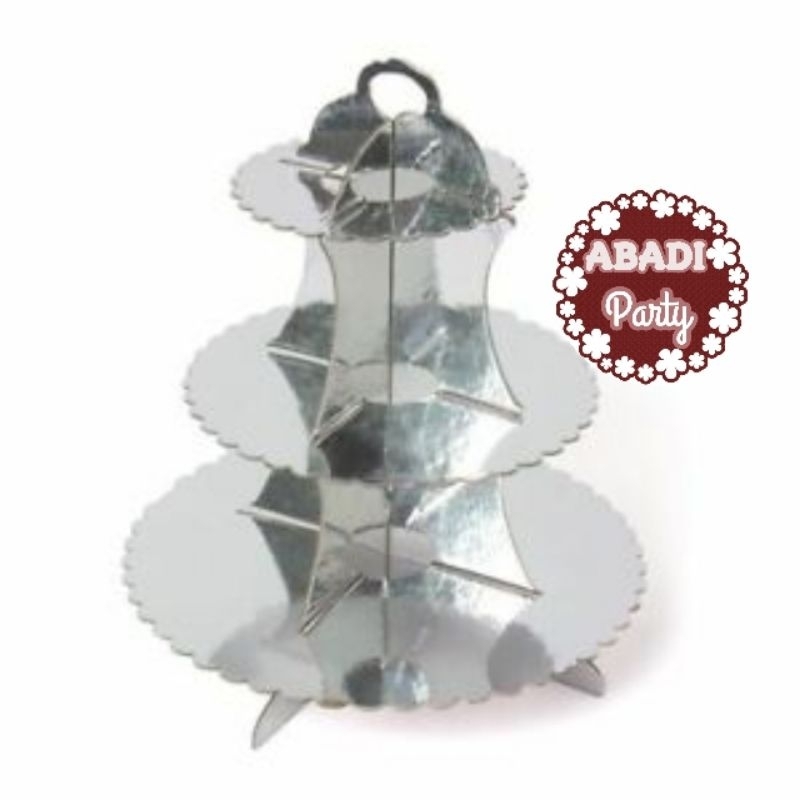 Stand Cup Cake Hologram  3 Susun / 3 Tier Cup Cake Stand