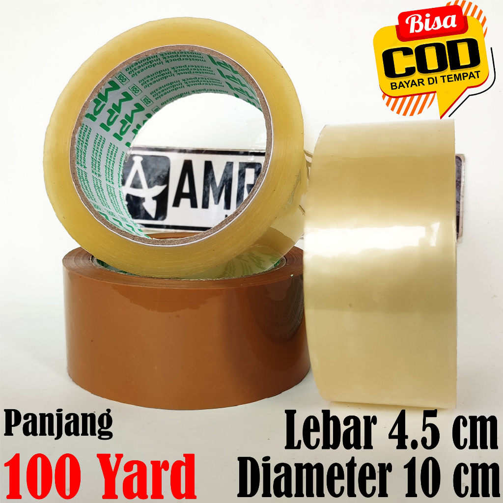

selotip lakban polos murah berkualitas tebal 100 yard lebar 45mm 24 mm dan 12mm solasi packing best quality