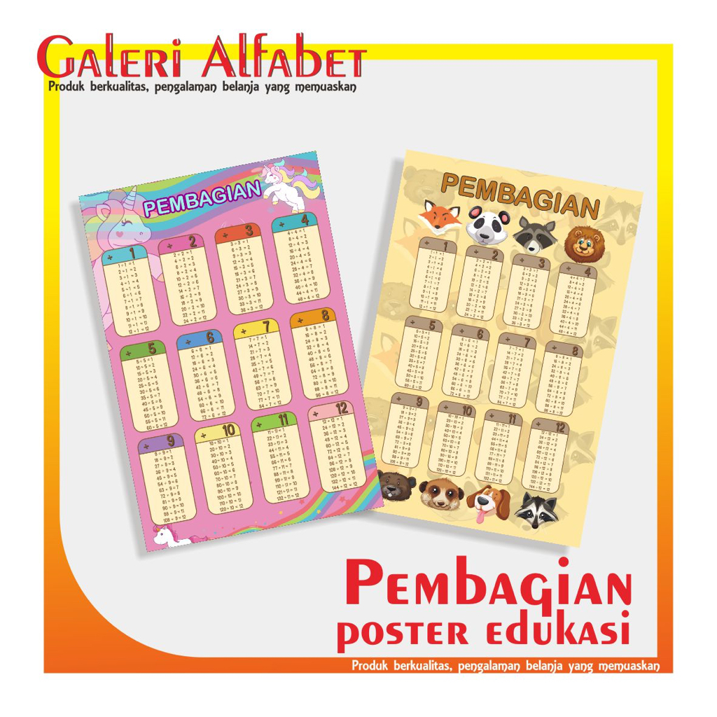 

POSTER PEMBAGIAN | POSTER EDUKASI | PEMBAGIAN | MATEMATIKA | MATH