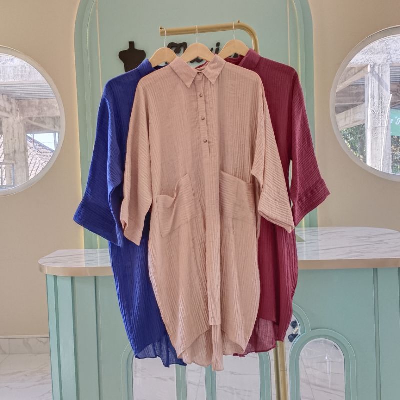 Tunik Serat Plisket Jumbo