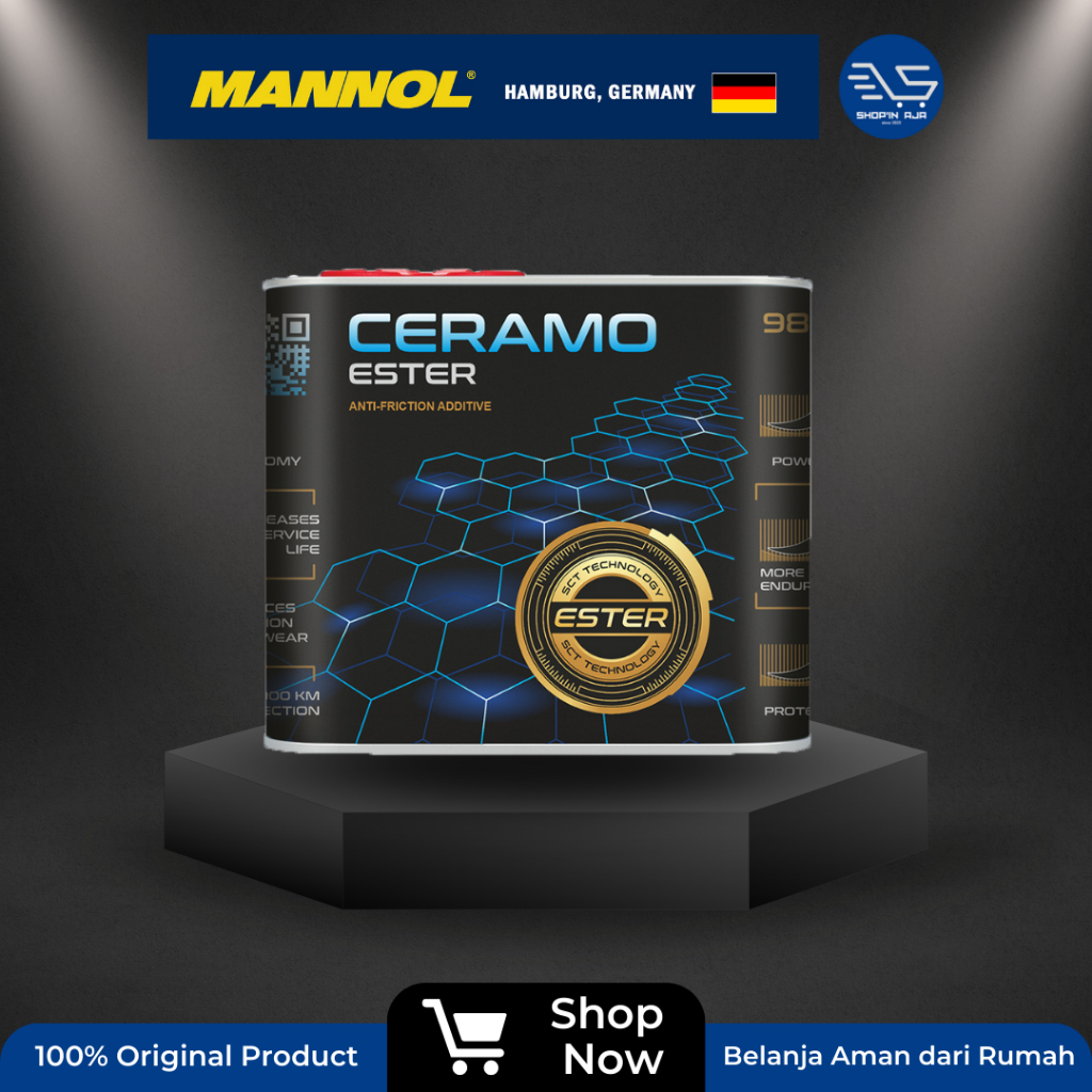 MANNOL CERAMO ESTER 9829 | CERAMIC + ESTER ( Oli Grup 5 ) | Aditif Oli Mesin | Anti Aus