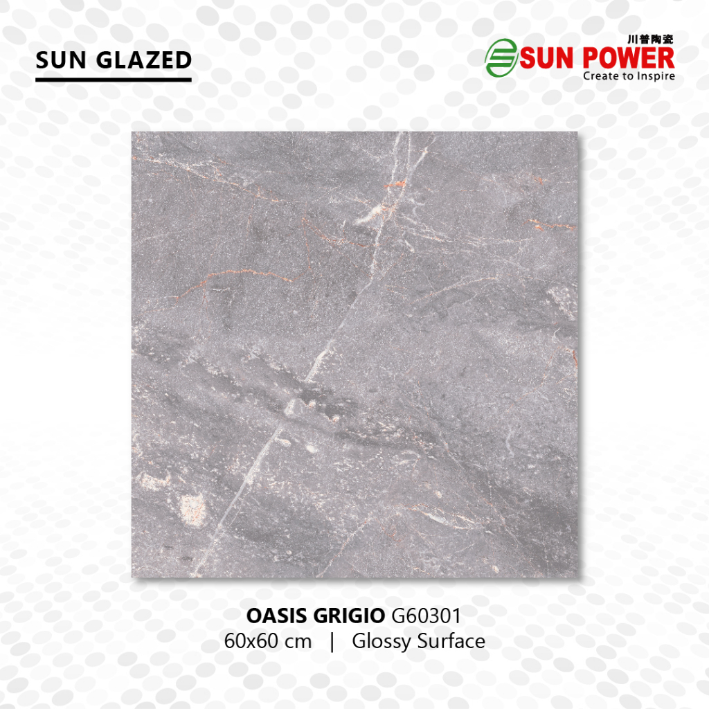 Keramik Lantai Body Putih Glossy - Oasis Series 60x60 | Sun Power