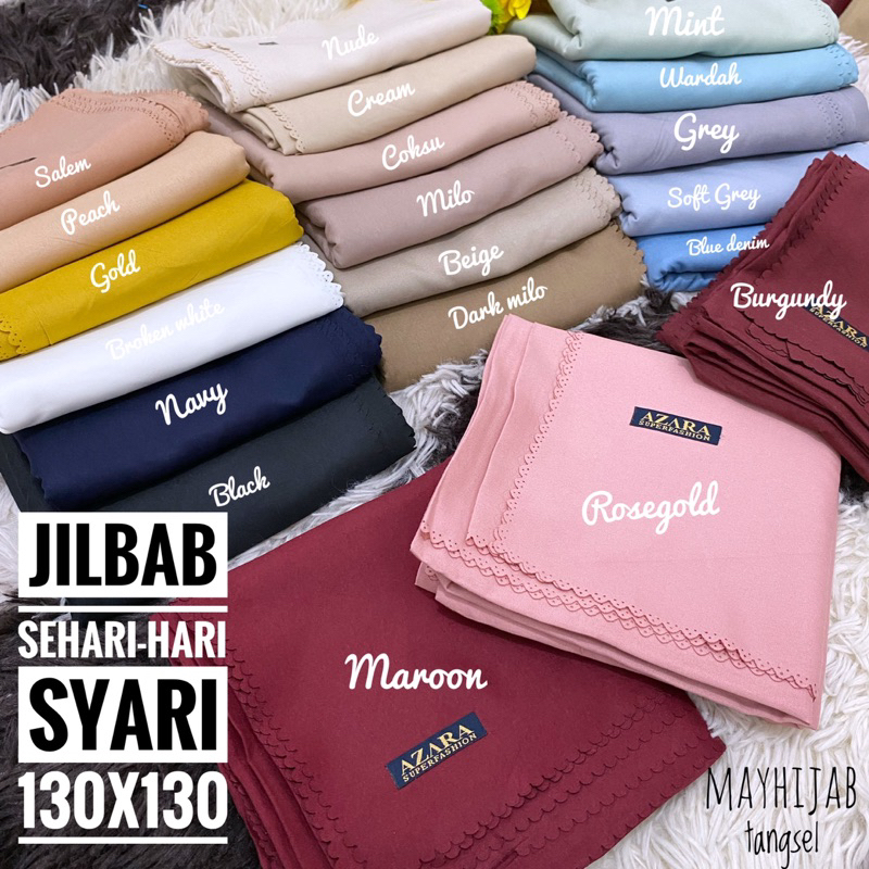 JILBAB SYARI SEGIEMPAT OSKARA AZARA 130x130 LASERCUT BISA SERAGAMAN