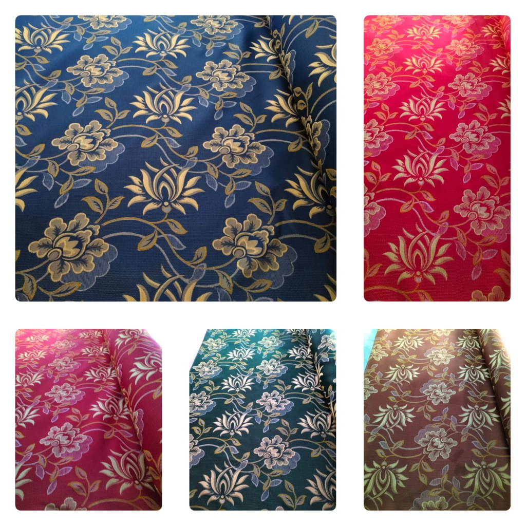 Lotsoolup Kain Sofa Motif Bunga Minimalis // Baahan Kain Kursi Sofa Meteran // Kain Sofa Meteran