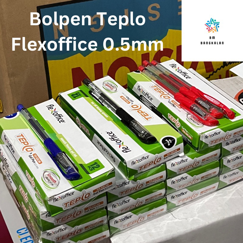 

Bolpen / Pulpen TEPLO FLEXOFFICE 0.5mm FO-GEL08 Hitam,Biru, Merah