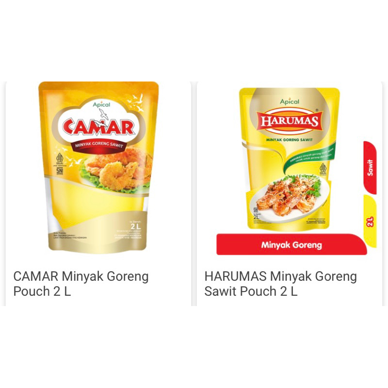 

Minyak goreng Camar Harumas 2L