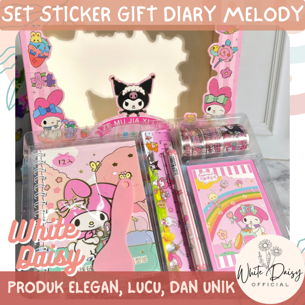 

Set sticker gift diary jurnal premium sweet snack travel hadiah anak