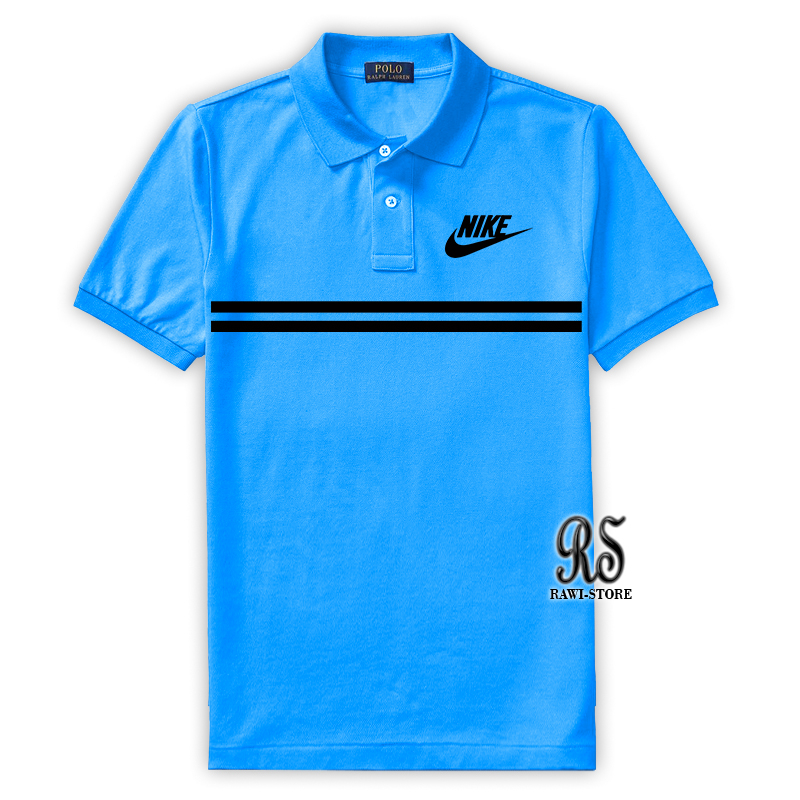 Kaos Polo-Shirt Kaos Kerah Kaos Pria Kaos Wanita Kaos Logo Nike Strip Original Hitam