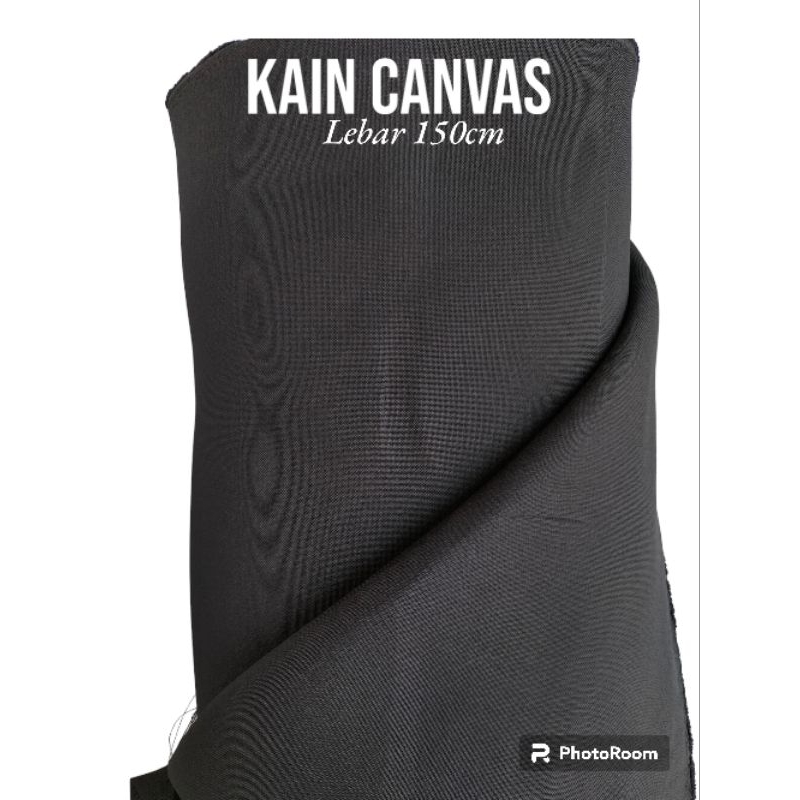 Bahan Kain Kanvas Hitam, Kain Sofa Canvas Meteran, Kain Polos Lebar 150cm