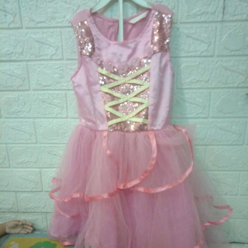Preloved dress sequin / dress pesta dress princess aurora roem girls