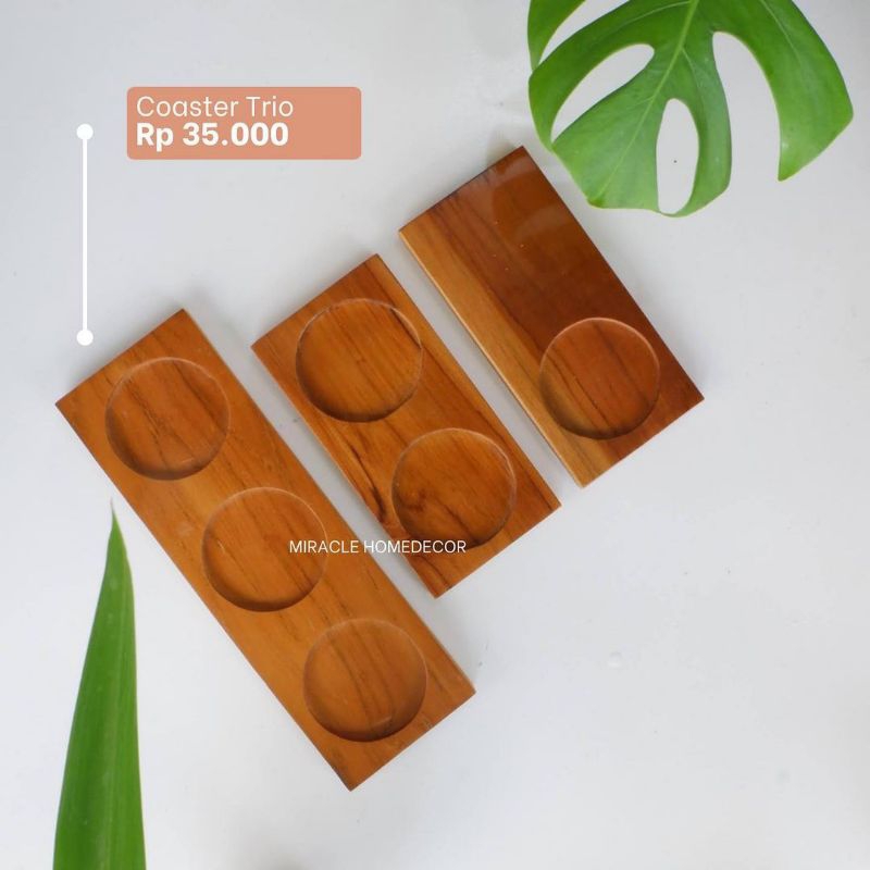 Coaster Hole / Tatakan Lubang Bulat Kayu Jati