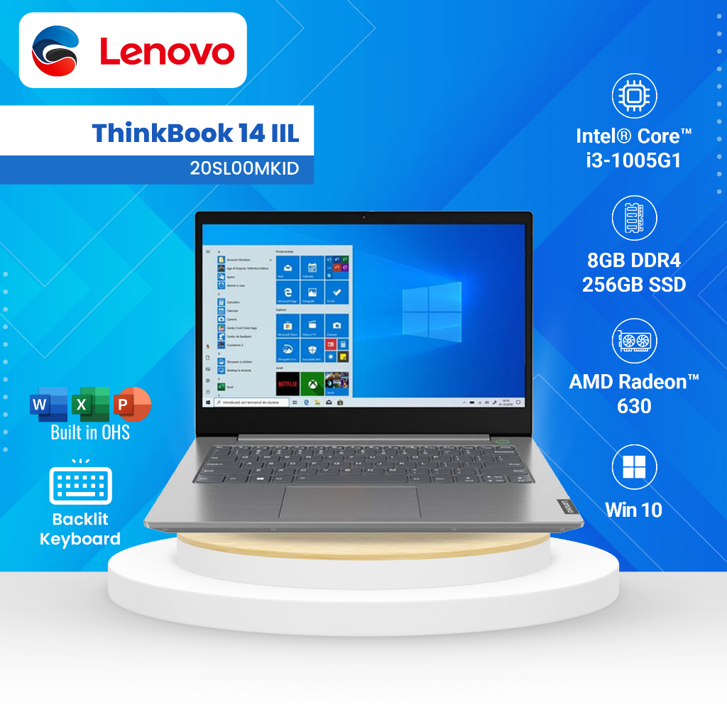 LENOVO Laptop Thinkbook 14IIL Core i3 8GB 256GB SSD [20SL00MKID]