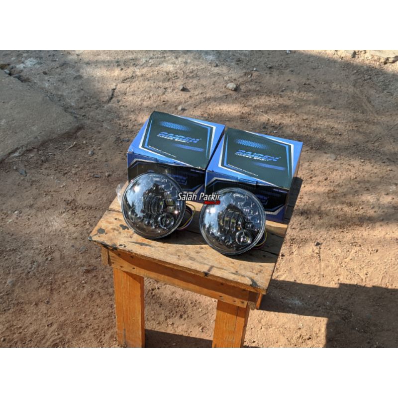 Daymaker bulat 5'7 inci lampu daymeker 19led aksesoris motor cb cb100 cb125 gl100 gl125 cb100 lampu 