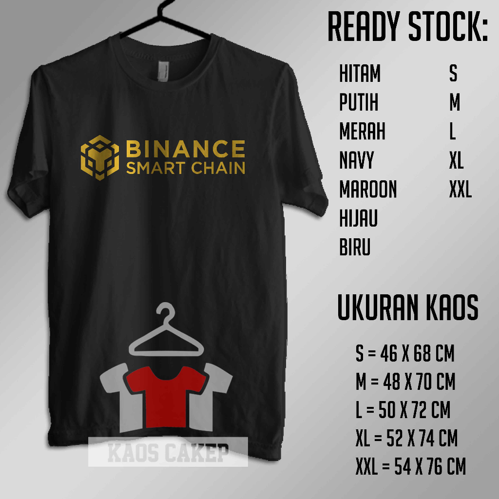 Kaos Baju Binance Smart Chain BlokChain Crypto Logo V2 Kaos Distro