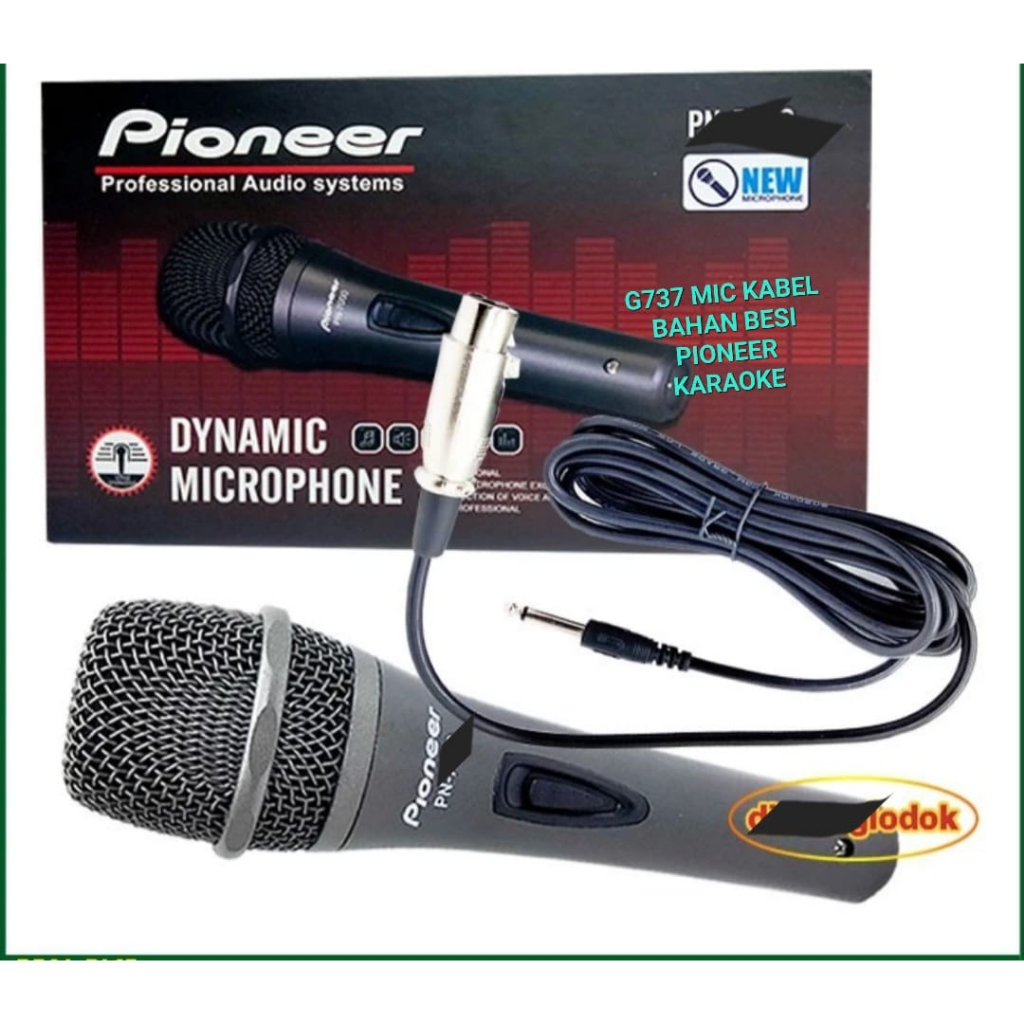 G737 MIC KABEL PIONEER DYNAMIC MICROPHONE MIK MIX PRO AUDIO PROFESIONAL PIONER PIOONER BESI KARAOKE 