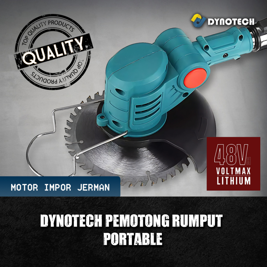 Dynotech Pemotong Rumput Portable Teknologi Jerman Pakai Baterai Awet Tahan Lama