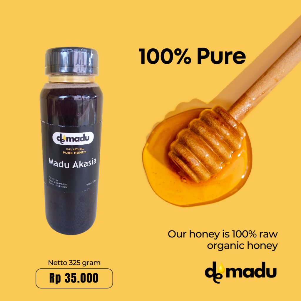 

Madu akasia kemasan 325 gram demadu