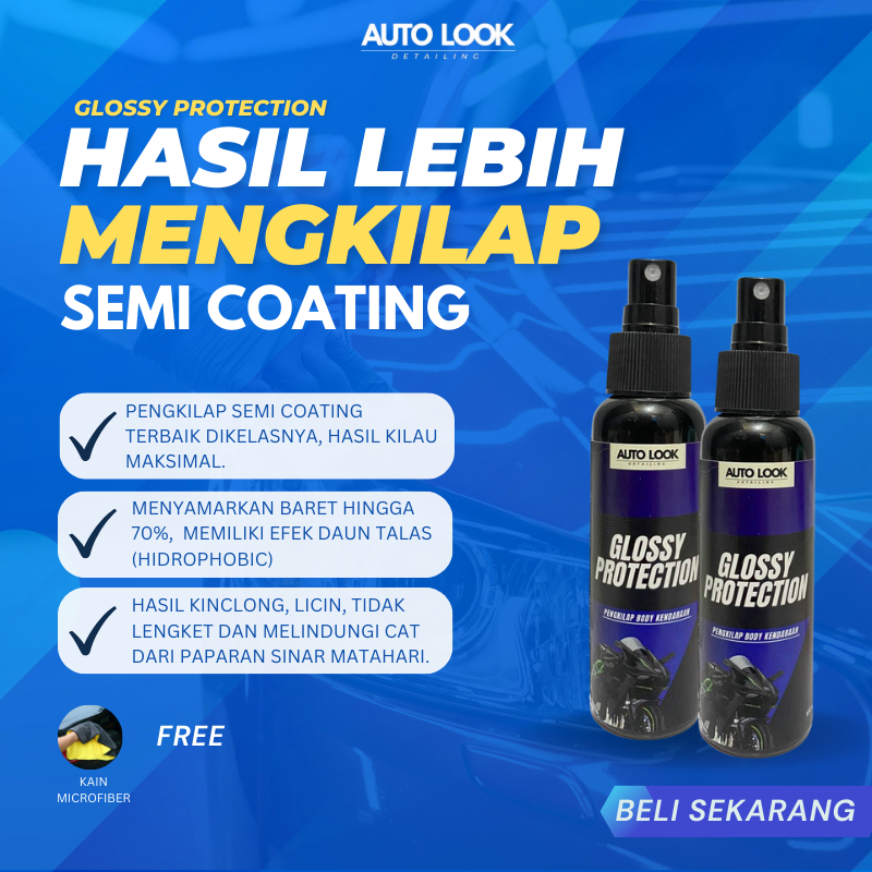 Pengkilap Body Motor Mobil Kendaraan Glossy Protection Perawatan body kendaraan kit mobil motor semi