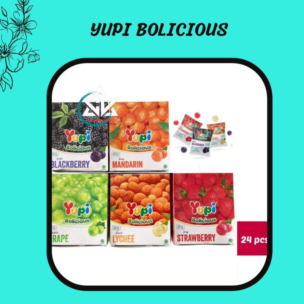 

♥MURAH LEBAY♥ Sale yupi bolicious lychee & blackberry 1box isi 24pcs