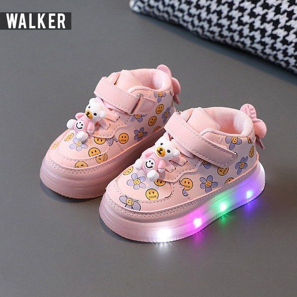 LKM402 Sepatu Sport Anak Perempuan Casual Bayi Dengan Lampu LED Sekolah [1KG 3PC] IBU&BAYI