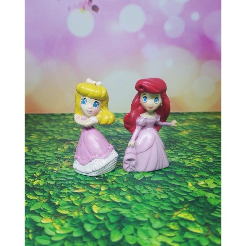 Figure Princess Aurora, Ariel Mermaid ori disney set 2pcs mcd mainan anak perempuan