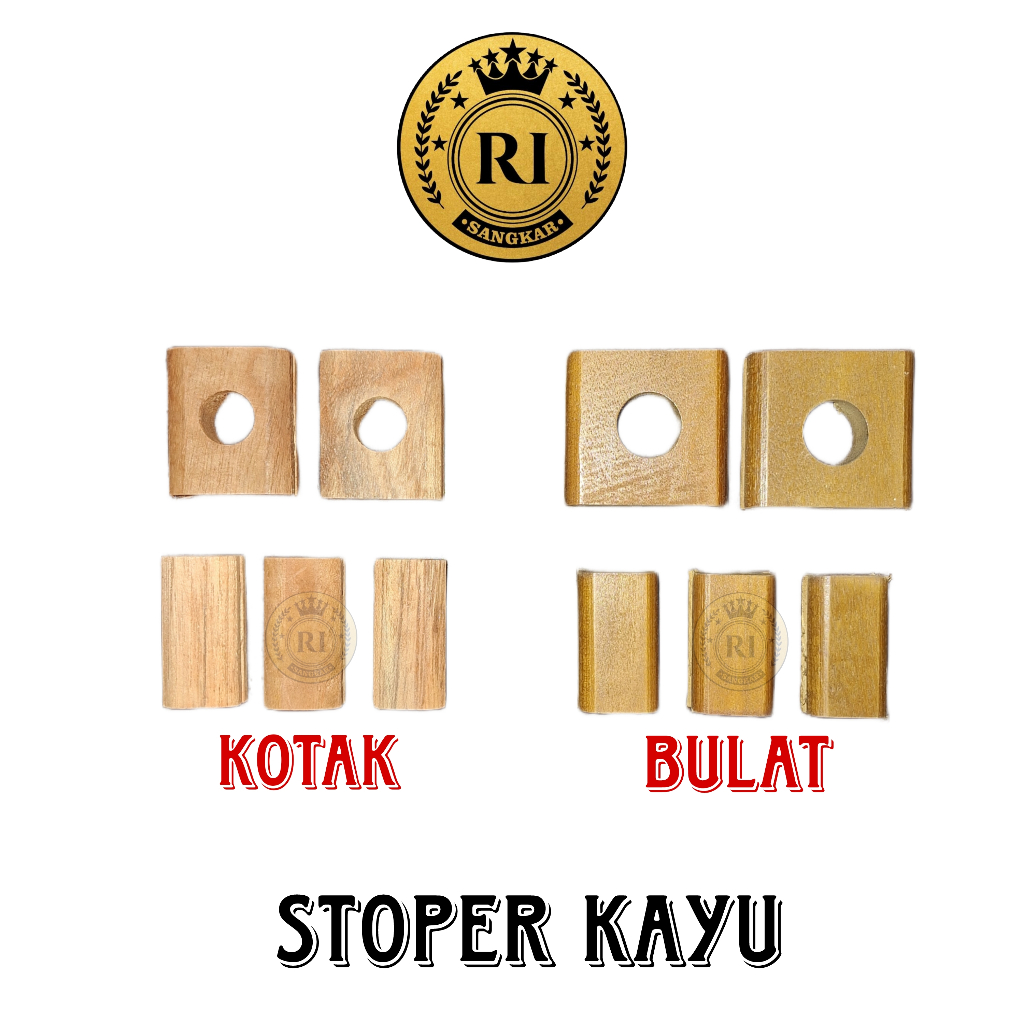 Stoper Kayu Sangkar Kotak Bulat