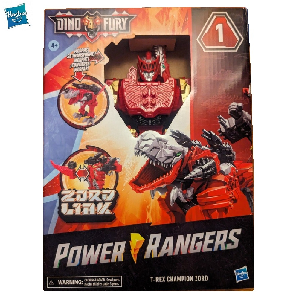 POWER RANGERS 2022 Dino Fury T-Rex Champion Zord Morphing Dino Robot with Zord Link