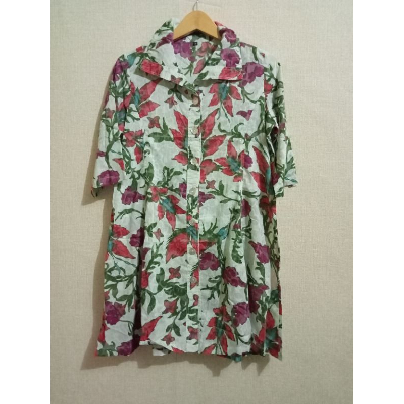 Tunik / Dress Eprise bunga bunga hijau Size S