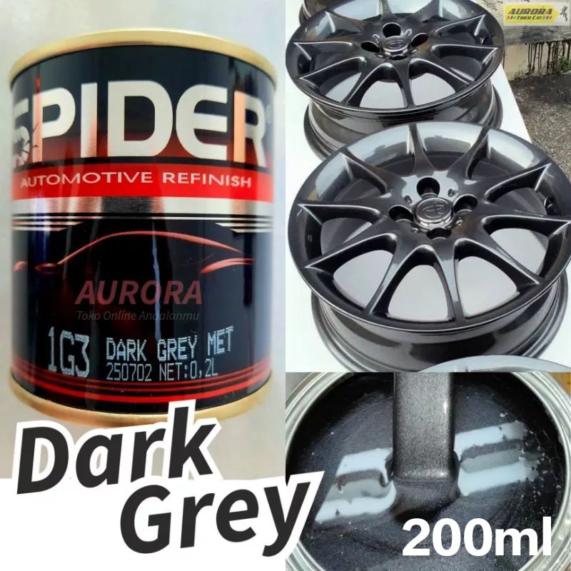 Cat SPIDER 1G3 Dark Grey Met 200ml Abu Tua Gelap Metallic Abu Metalik Duco Duko