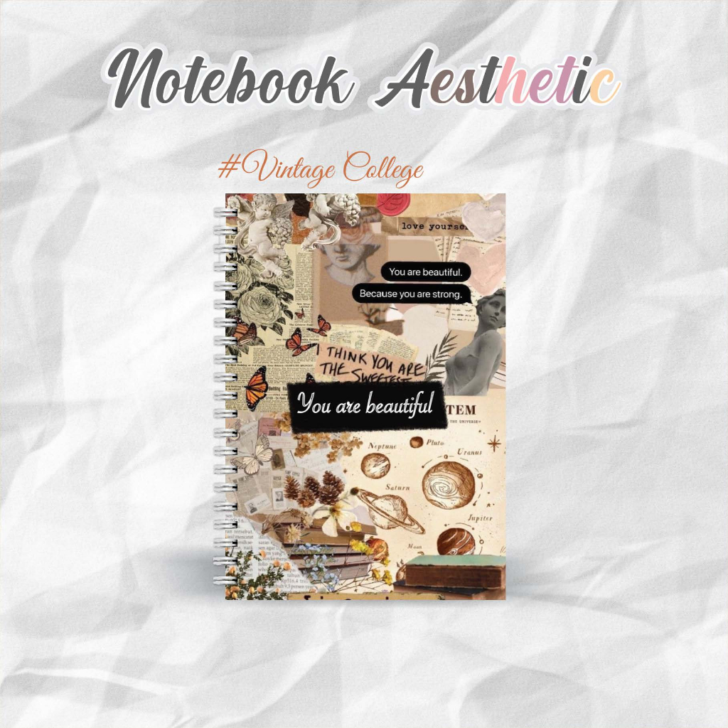 

NOTEBOOK A5 VINTAGE COLLEGE CATATAN/JURNAL BOOKPAPER GRID/KOTAK2#DOTTED/TITIK2#BLANK/POLOS