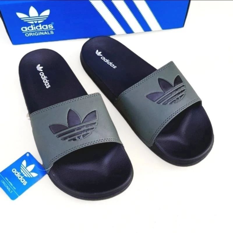 sandal selop adidas pria sendal slip on original free box