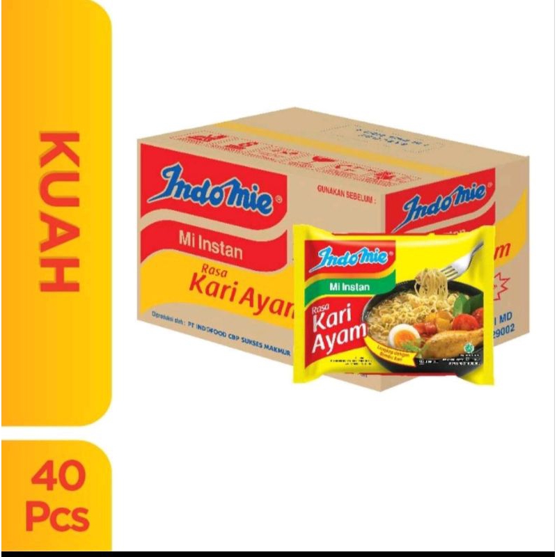 

1 Dus Isi 40 Pcs - Indomie Kuah Kari Ayam exp 2024